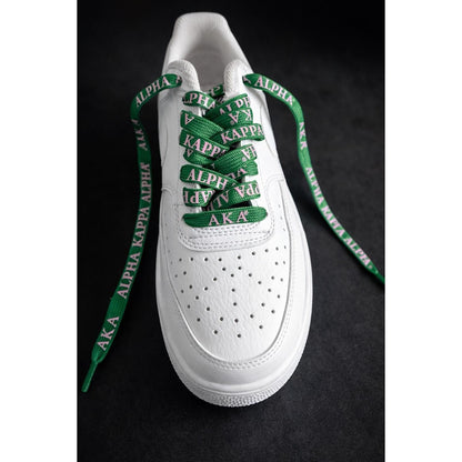 Alpha Kappa Alpha Pink & Green Shoelaces | AKA Sneaker Style