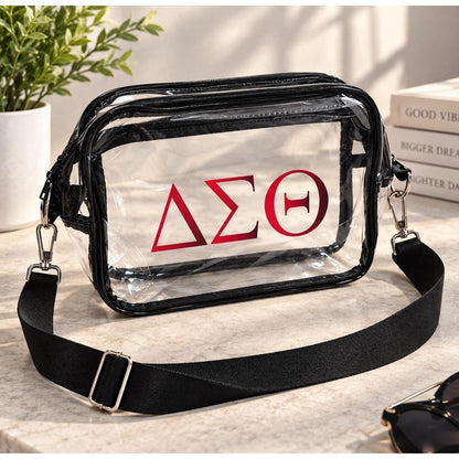 Delta Sigma Theta Clear Sling Bag, Sorority Crossbody Bag, DST Sister Gift