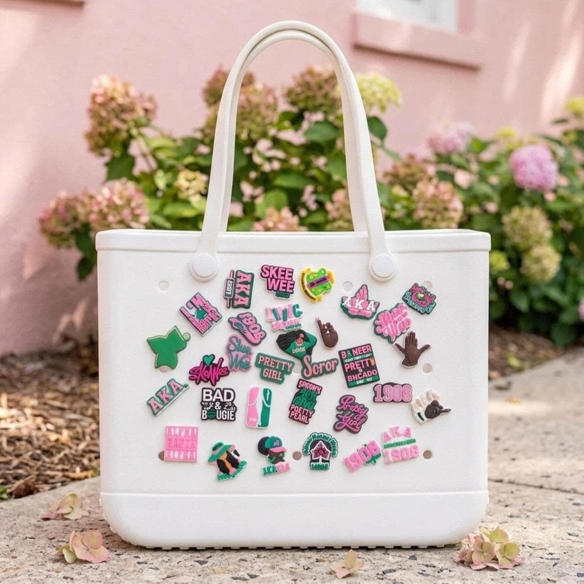 AKA Shoe & Tote Charms Set of 30 | Pink & Green