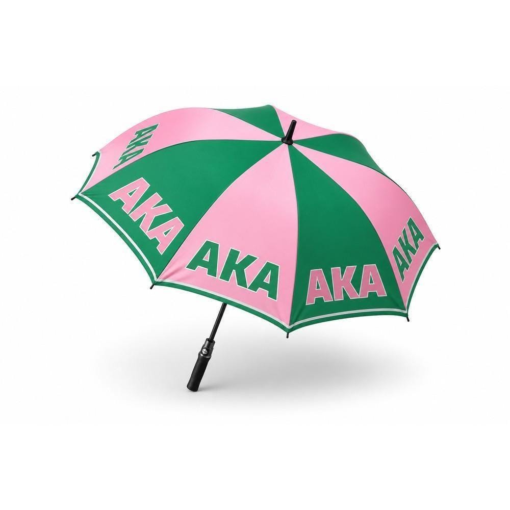 Alpha Kappa Alpha Large Golf Umbrella Pink Green Rain Umbrella Outdoor Event