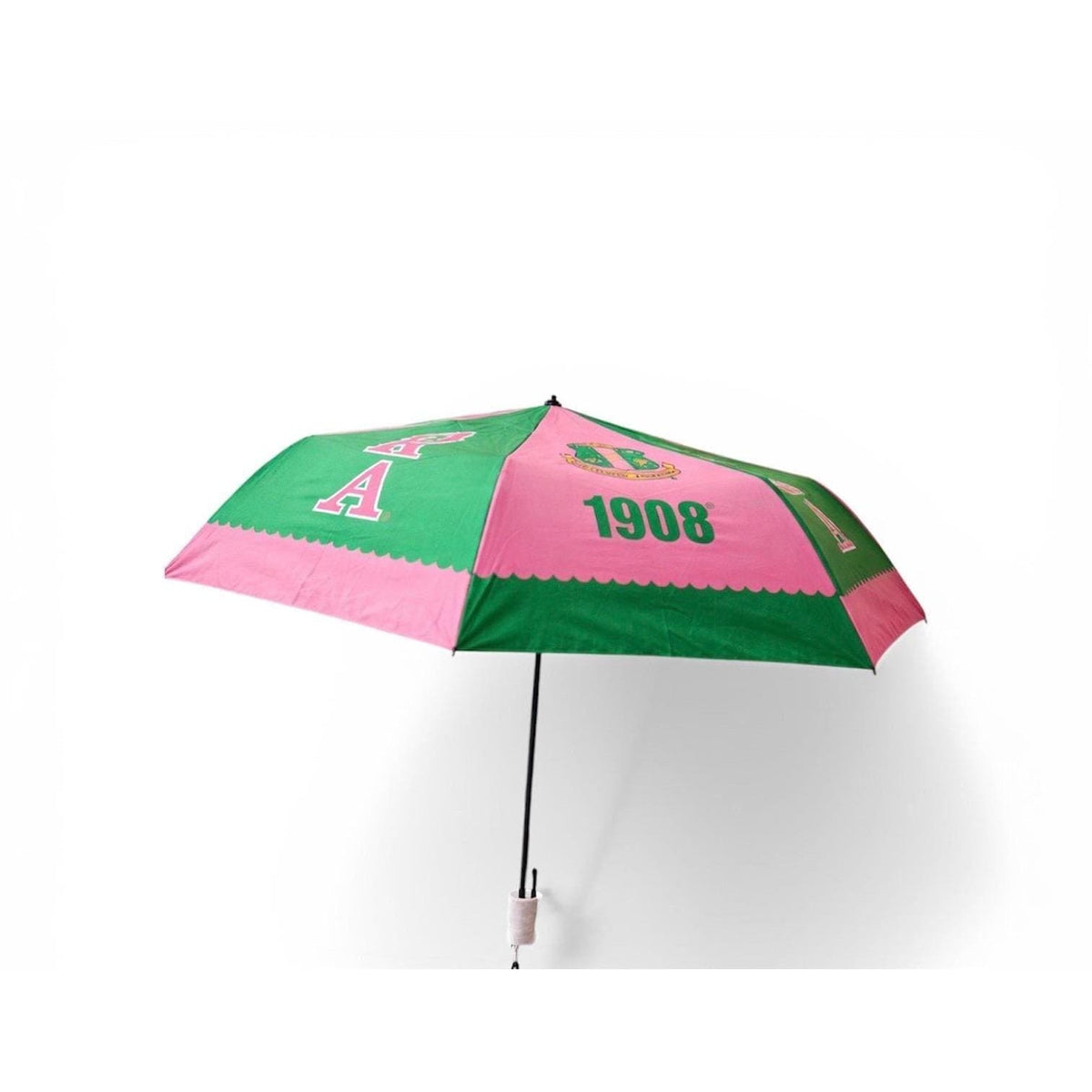 Alpha Kappa Alpha Folding Umbrella Pink Green Compact Rain Umbrella