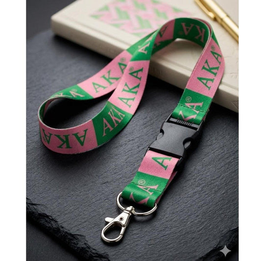 Alpha Kappa Alpha Lanyard, Sorority ID Badge Holder, AKA Sister Gift