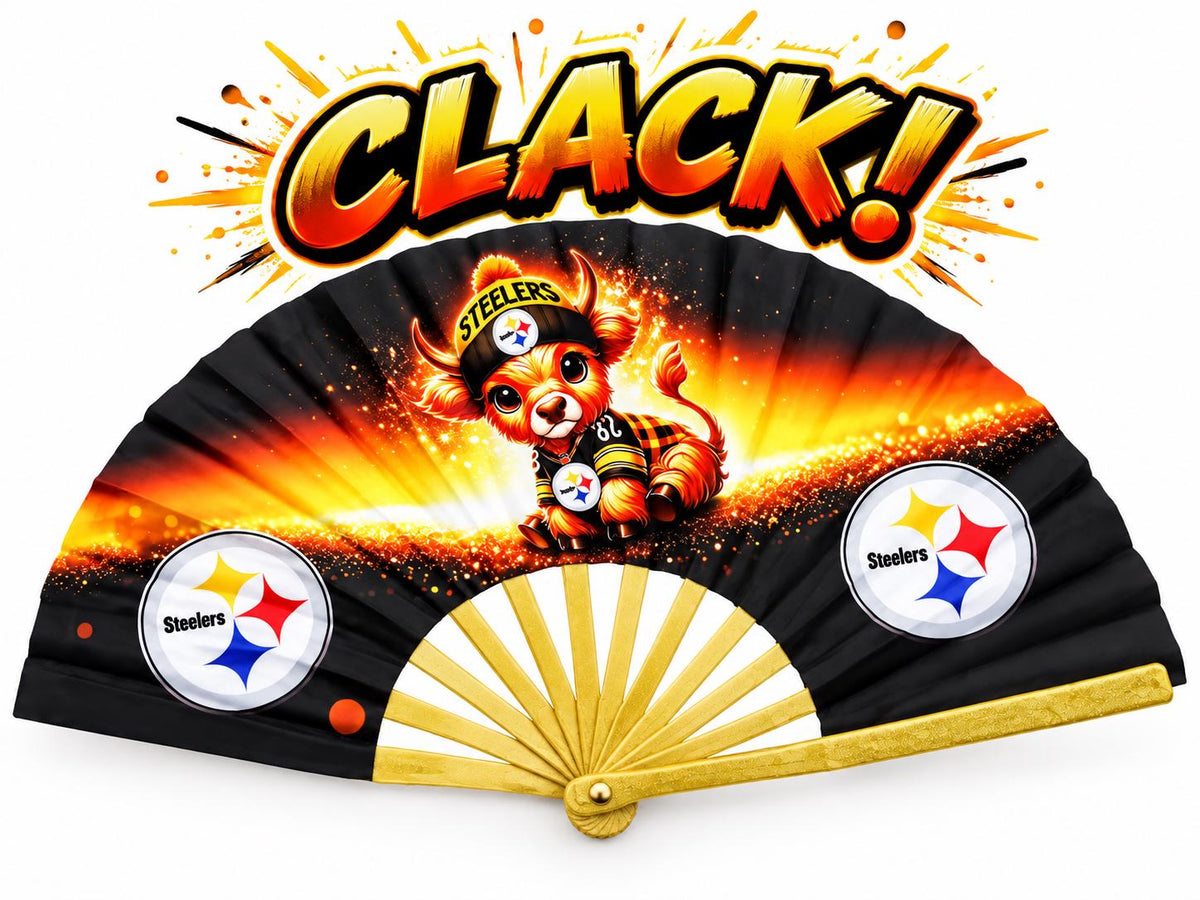 Pittsburgh Steelers Fiery Clack Fan | NFL Game Day Folding Hand Fan