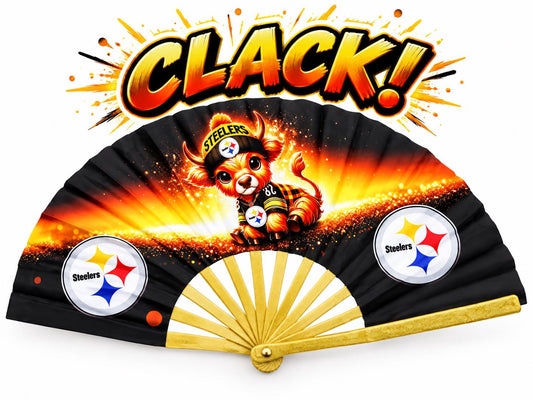Pittsburgh Steelers Fiery Clack Fan | NFL Game Day Folding Hand Fan