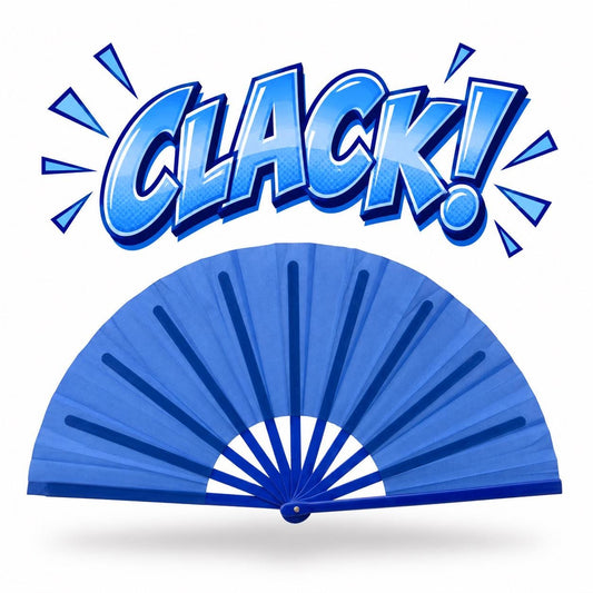 Blue Clack Fan | Folding Line Dance & Festival Hand Fan