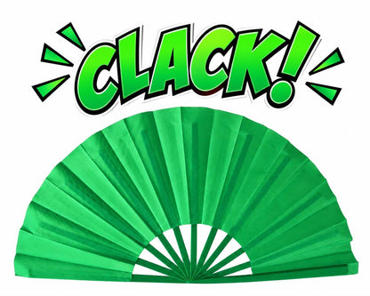 Green Folding Clack Fan | Line Dance & Festival Hand Fan