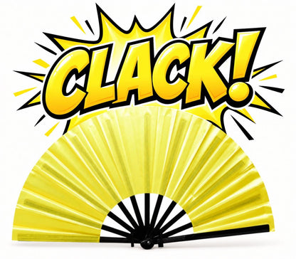 Bright Yellow Clack Fan | Line Dance Festival Hand Fan