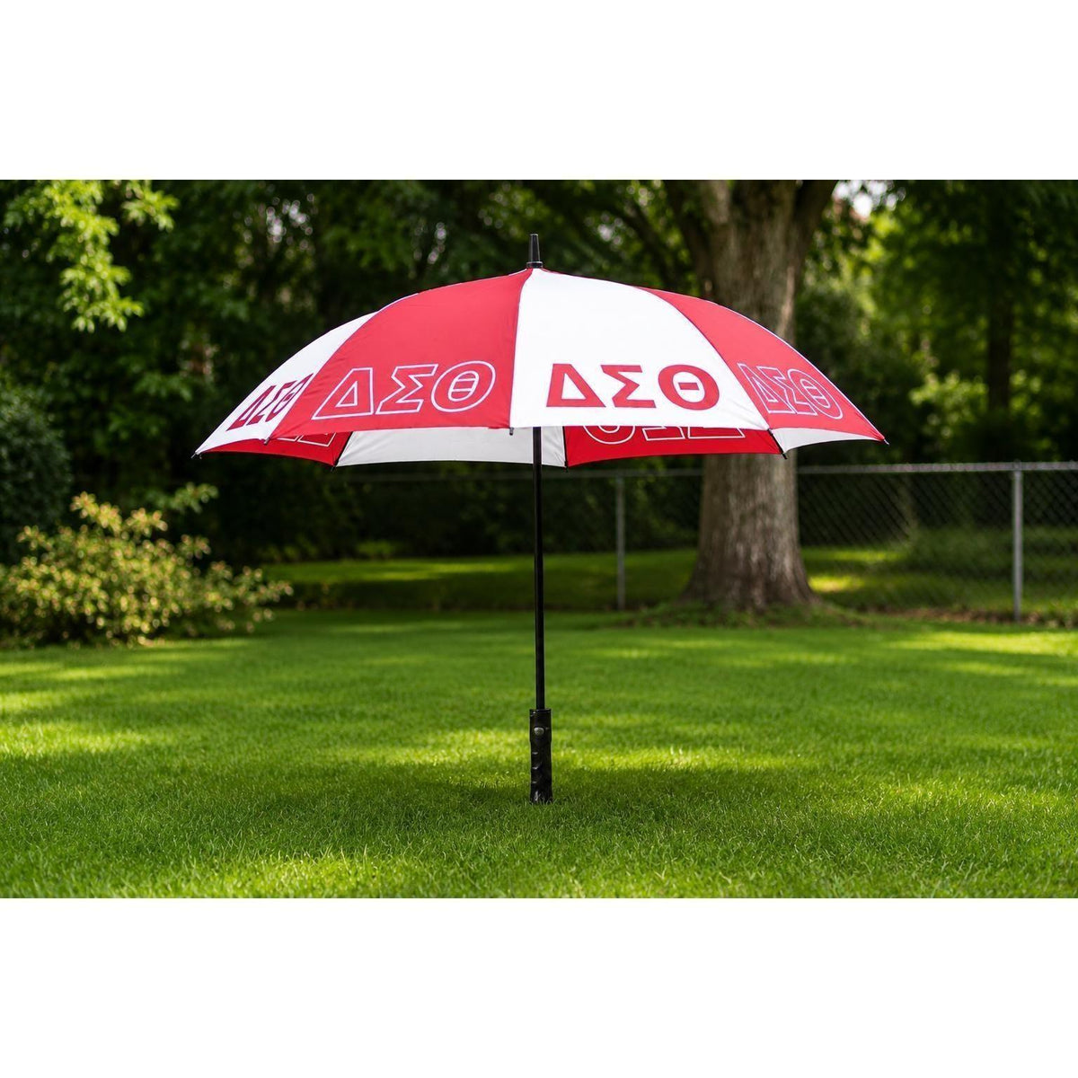Delta Sigma Theta Golf Umbrella | Red & White Windproof Umbrella