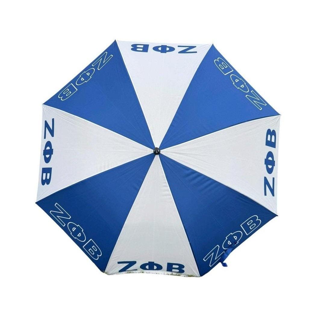 Zeta Phi Beta Large Umbrella ZΦΒ Blue White Golf Sorority Rain Umbrella