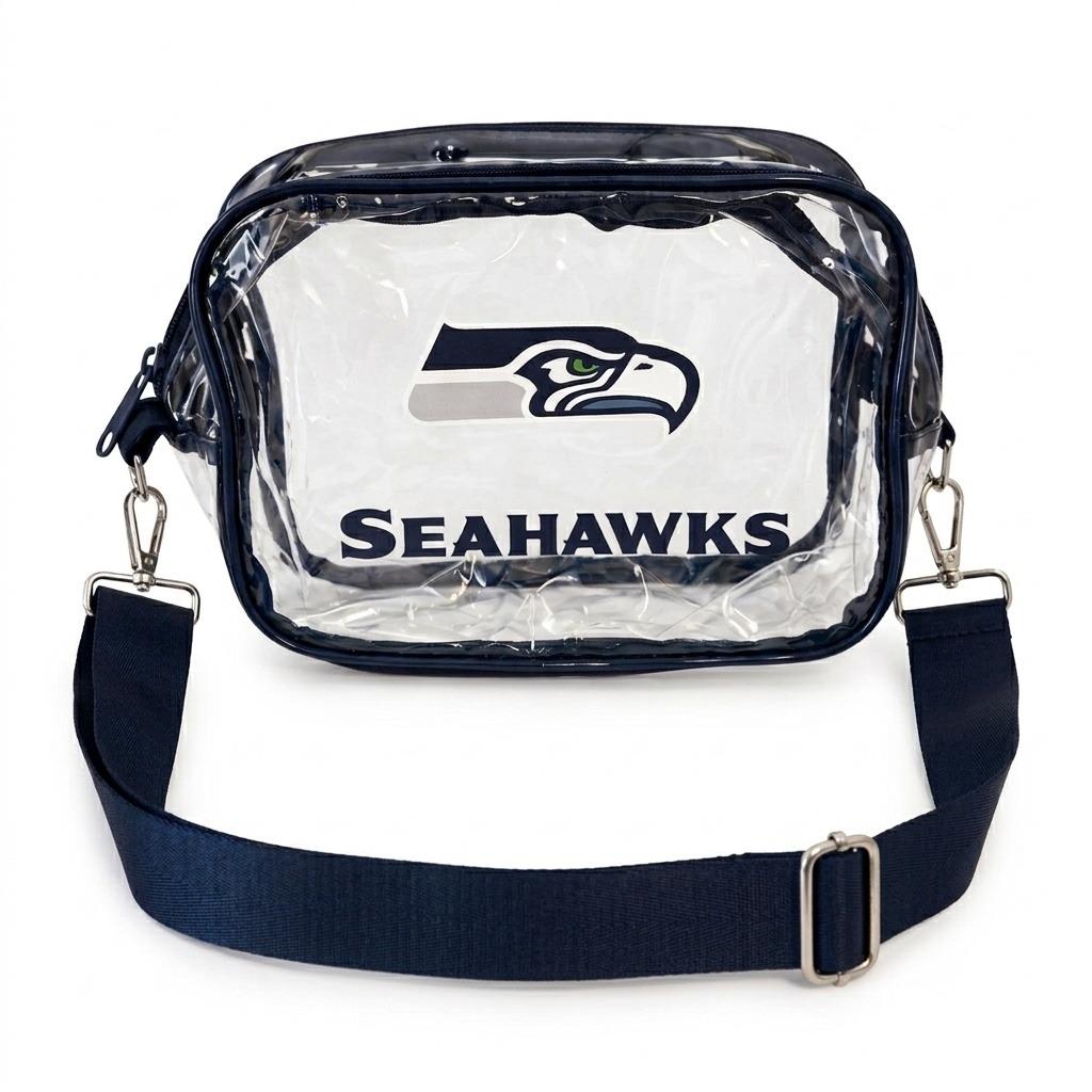 Seattle Seahawks Black Clear Fanny Pack | Game Day Bag