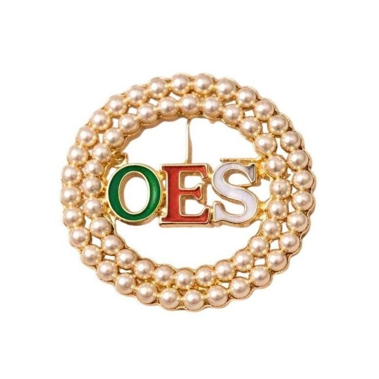 Order of the Eastern Star Pearl Brooch Pin | Multicolor
