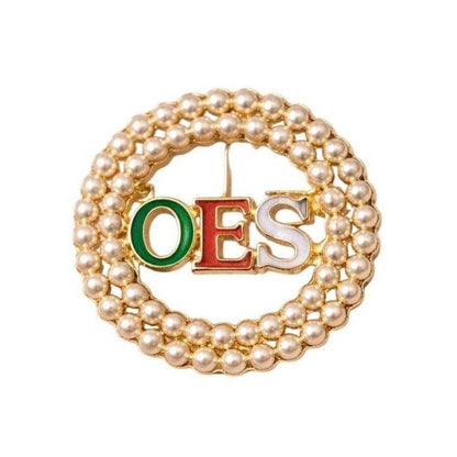 Order of the Eastern Star Pearl Brooch Pin | Multicolor