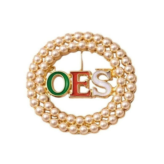 Order of the Eastern Star Pearl Brooch Pin | Multicolor