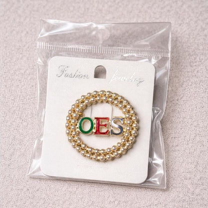 Order of the Eastern Star Pearl Brooch Pin | Multicolor