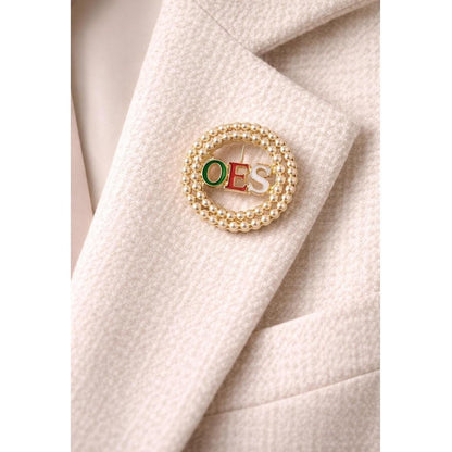 Order of the Eastern Star Pearl Brooch Pin | Multicolor