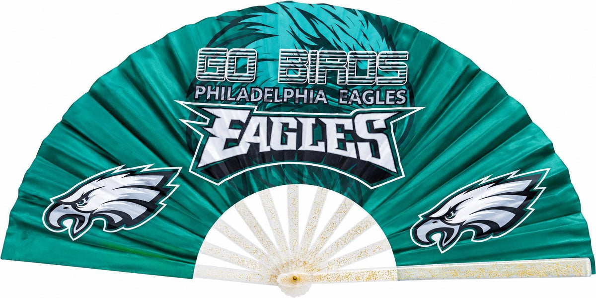 Philadelphia Eagles clack fan with CLACK graphic above the open fan