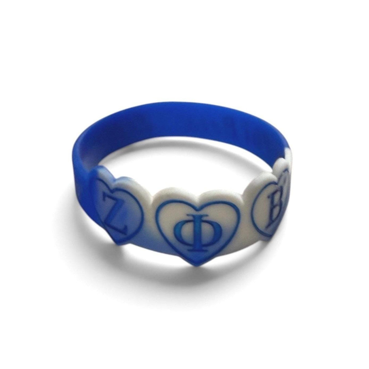 Zeta Phi Beta Silicone Bracelet | Blue & White Wristband