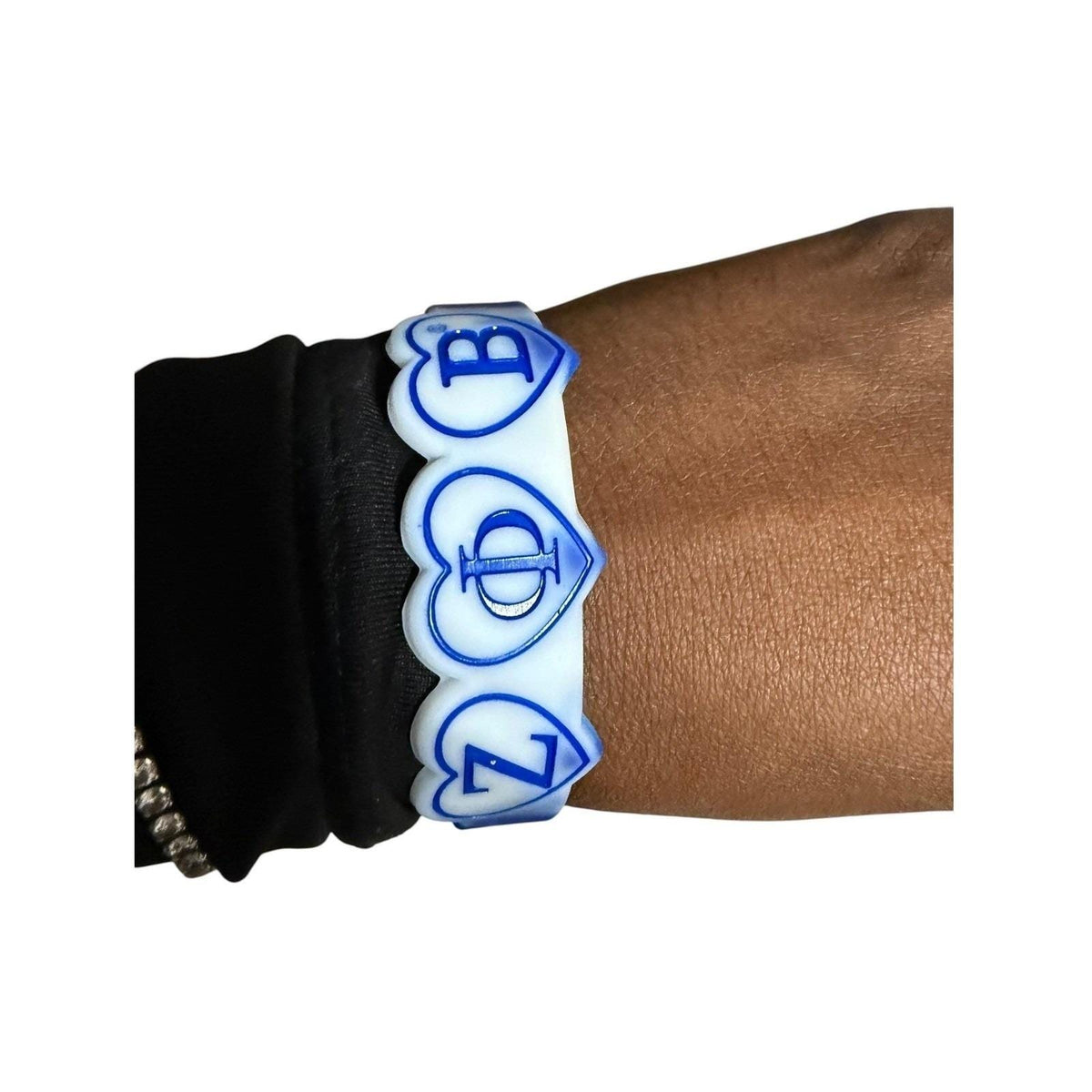 Zeta Phi Beta Silicone Bracelet | Blue & White Wristband
