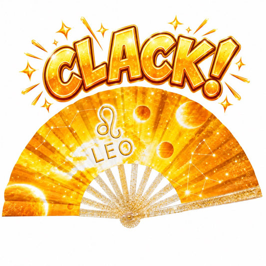 Leo Zodiac Clack Fan | Celestial Folding Hand Fan
