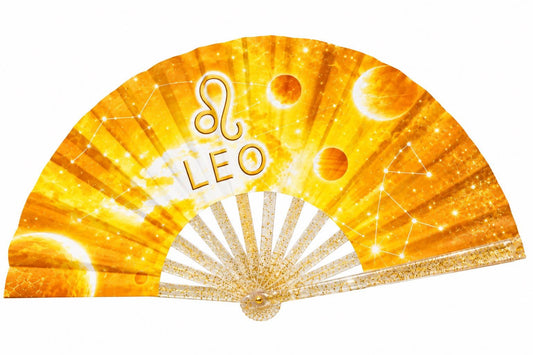 Leo Zodiac Clack Fan | Celestial Folding Hand Fan