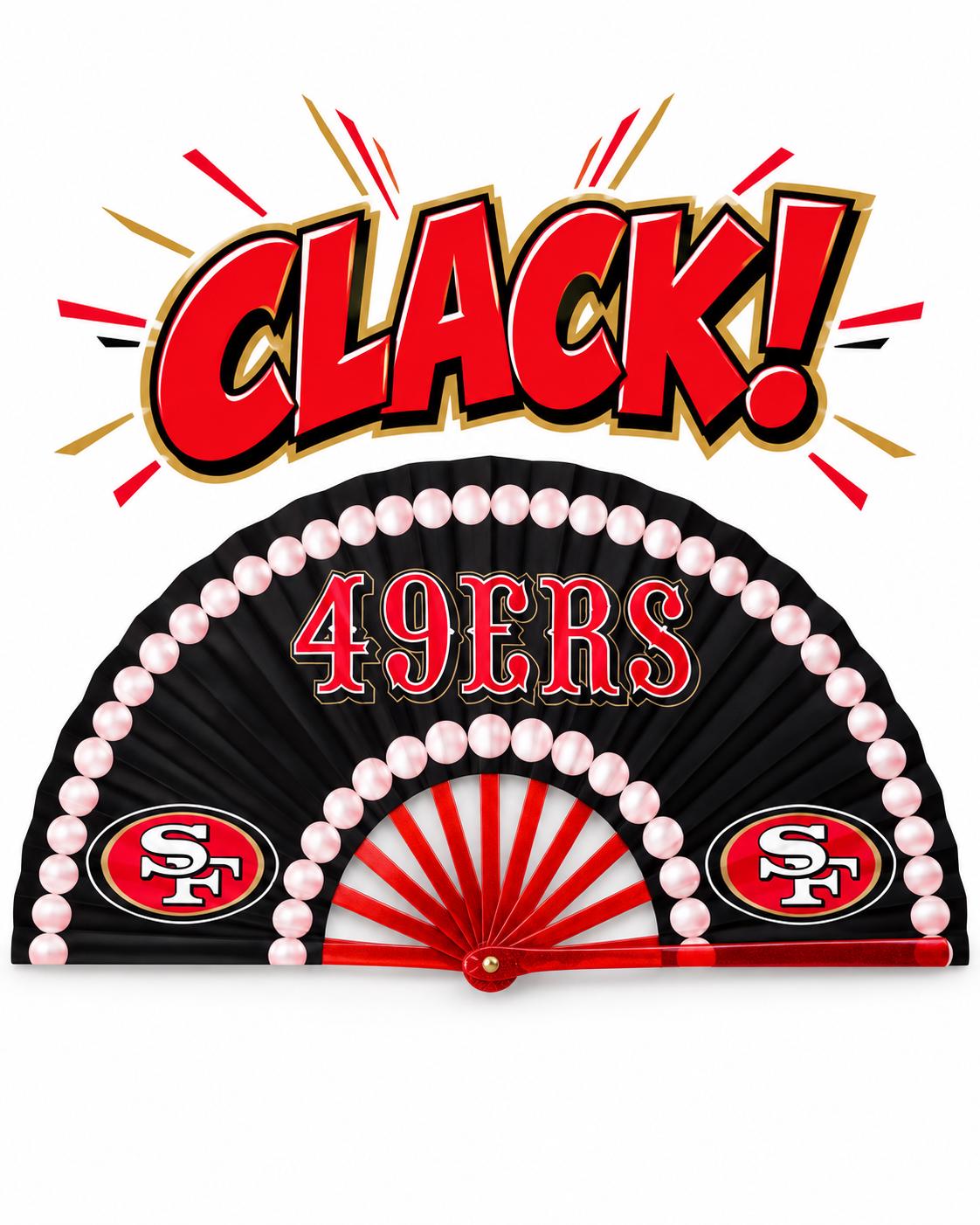 San Francisco 49ers Clack Fan, NFL Football Folding Hand Fan, 49ers Game Day Fan, Football Gift