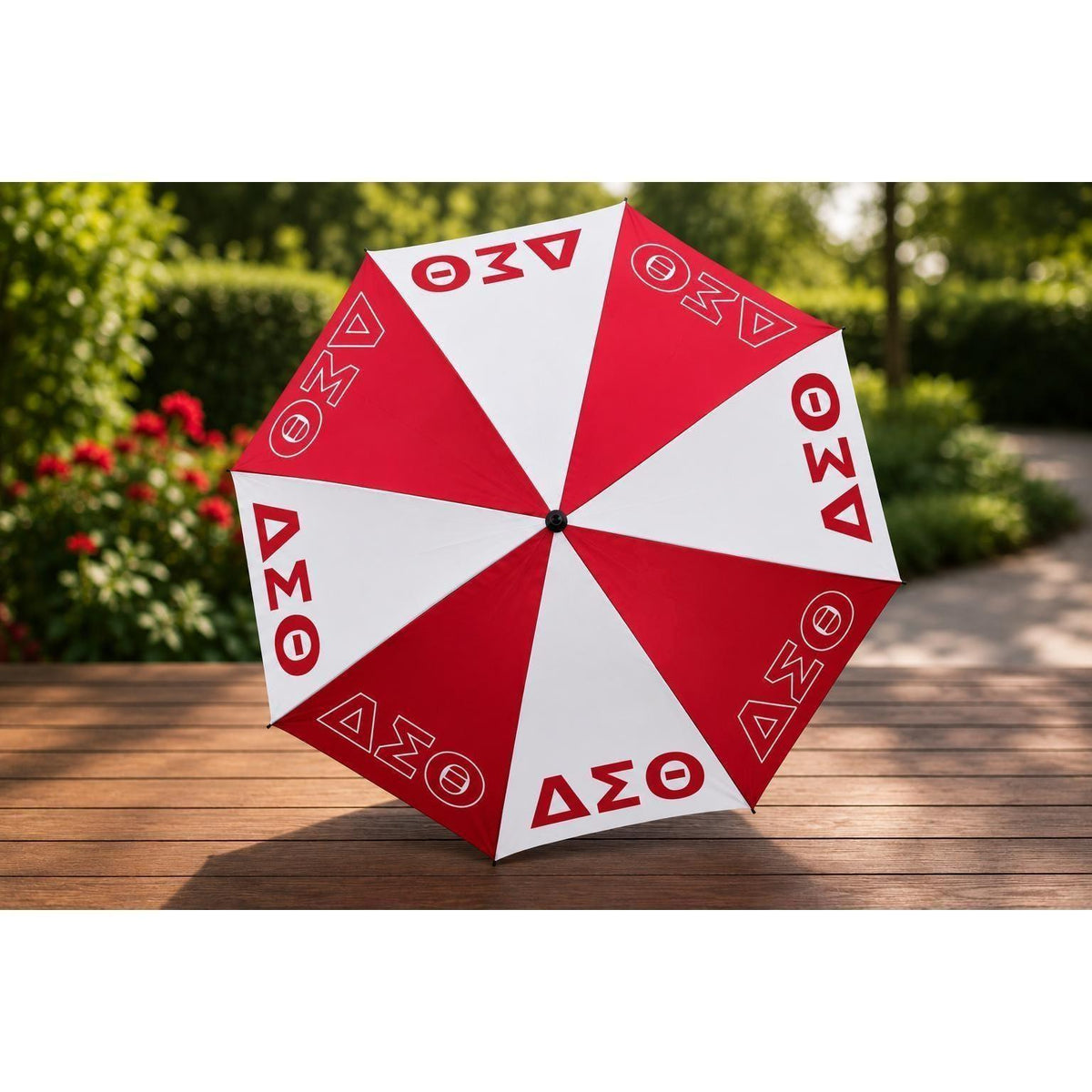 Delta Sigma Theta Golf Umbrella | Red & White Windproof Umbrella