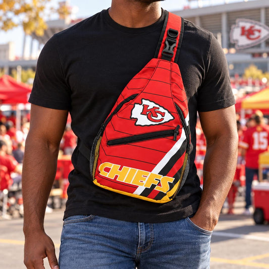 Kansas City Chiefs Red Sling Bag | Adjustable Football Crossbody Bag