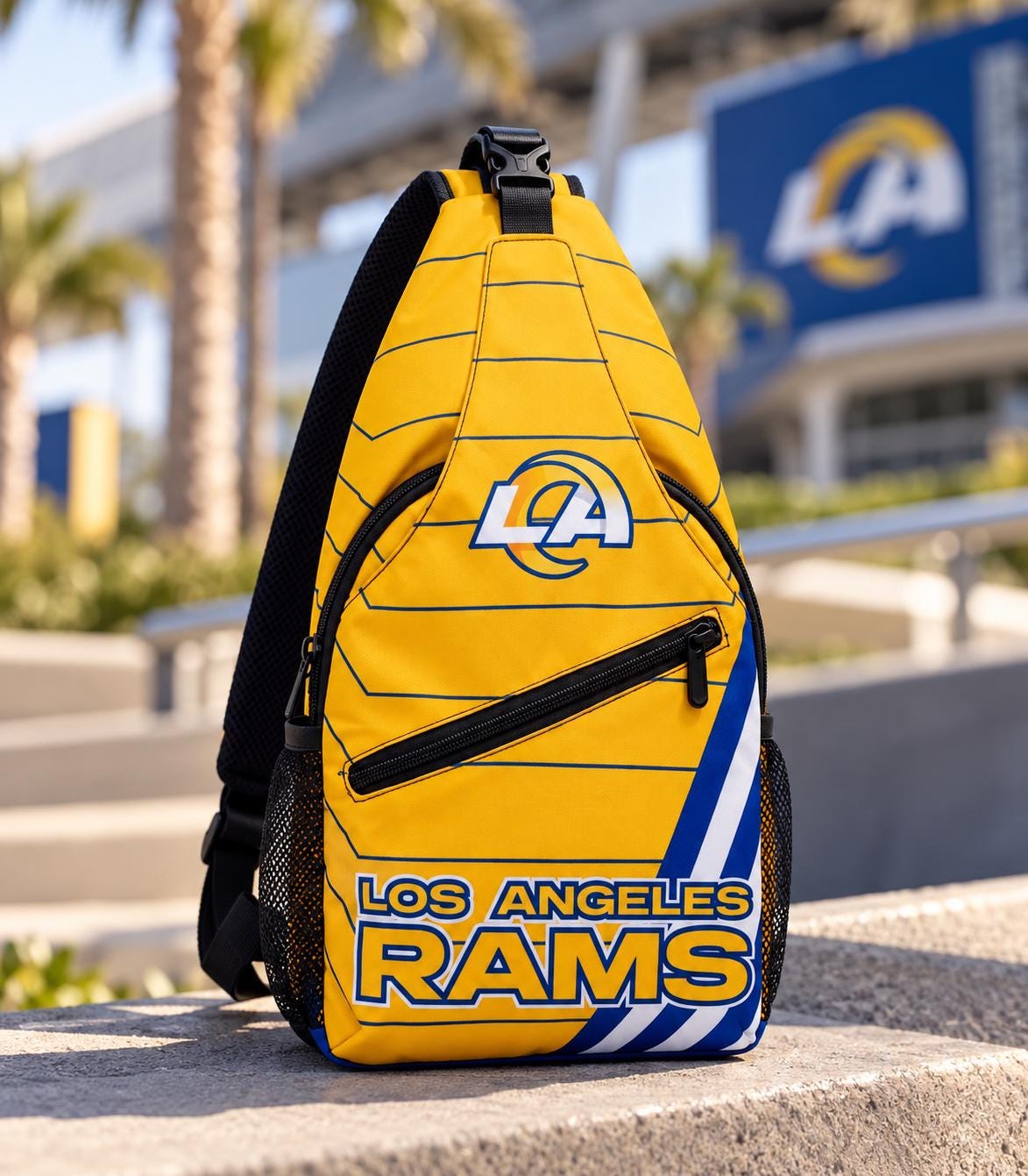 Los Angeles Rams Yellow Sling Bag | Adjustable Football Crossbody Bag