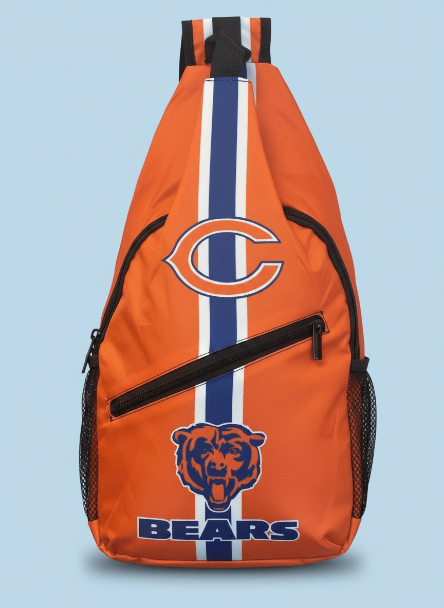 Chicago Bears Orange Sling Bag | Adjustable Football Crossbody Bag